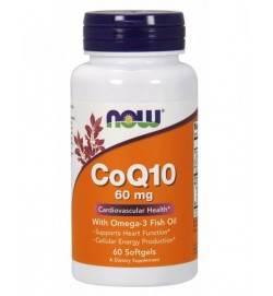 CoQ10 60 mg with Omega 3 Fish Oil 60 caps NOW
